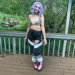 Down 4 The Ride Reflective Chain Chaps - Black/Silver UNISEX